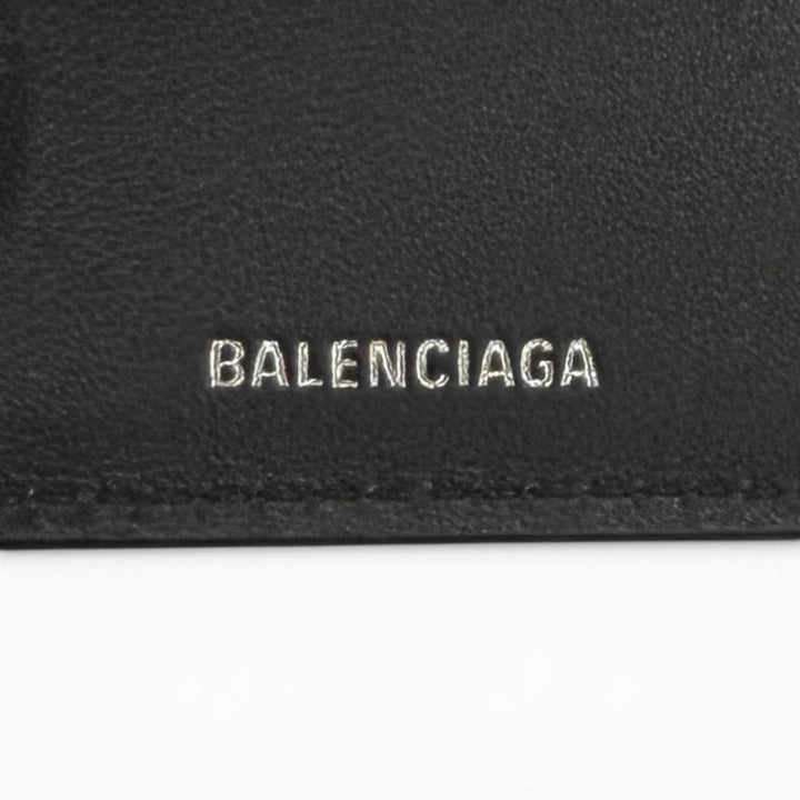 Excellent BALENCIAGA Tri-fold wallet LE CAGOLE black leather Women 768480