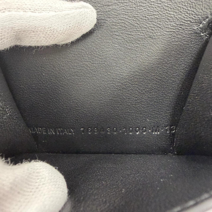 Excellent BALENCIAGA Tri-fold wallet LE CAGOLE black leather Women 768480