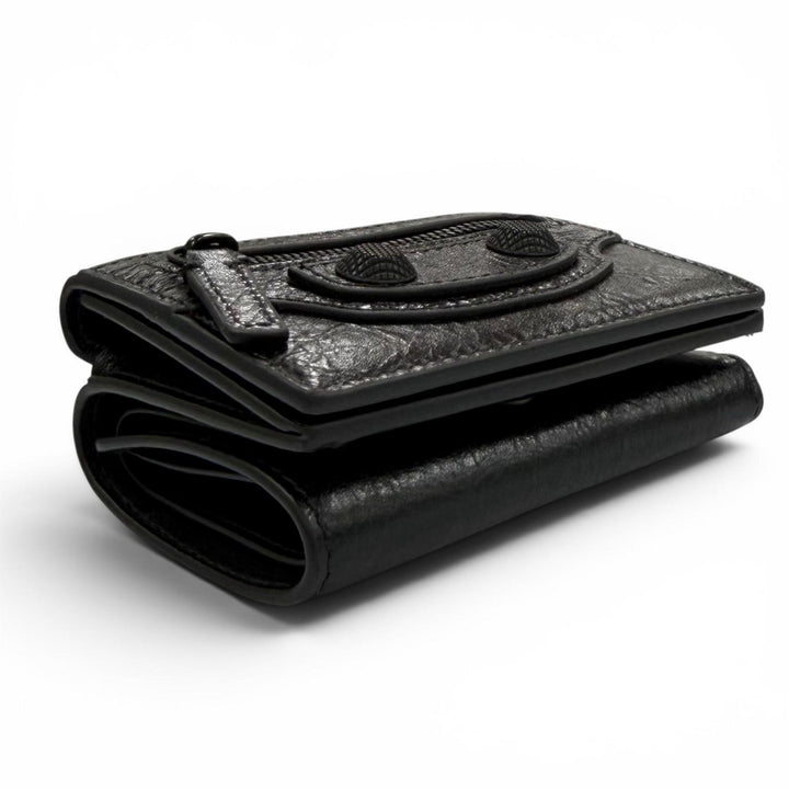 Excellent BALENCIAGA Tri-fold wallet LE CAGOLE black leather Women 768480