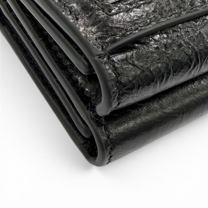 Excellent BALENCIAGA Tri-fold wallet LE CAGOLE black leather Women 768480