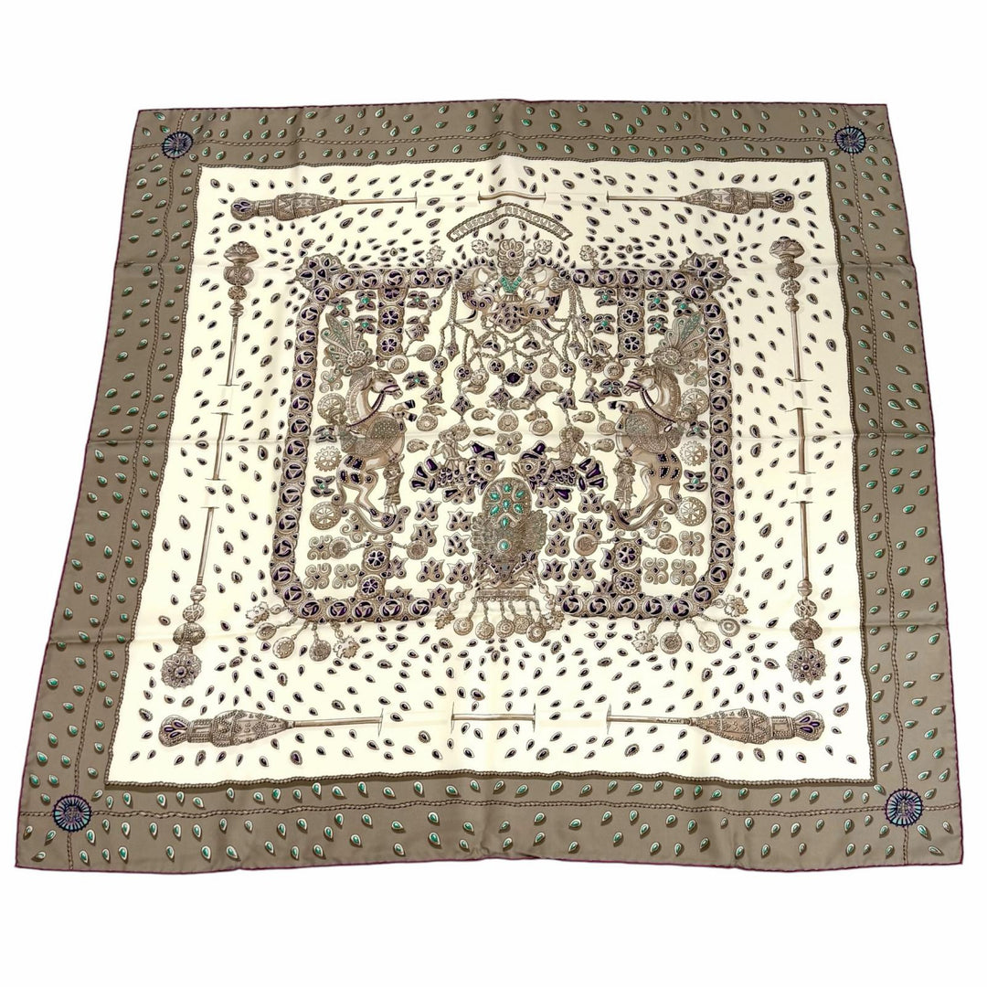 Excellent HERMES scarf TRESORS RETROUVES Hidden Treasures Multi silk Women