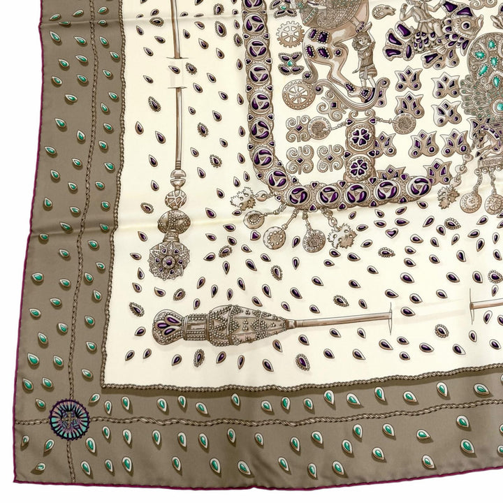 Excellent HERMES scarf TRESORS RETROUVES Hidden Treasures Multi silk Women