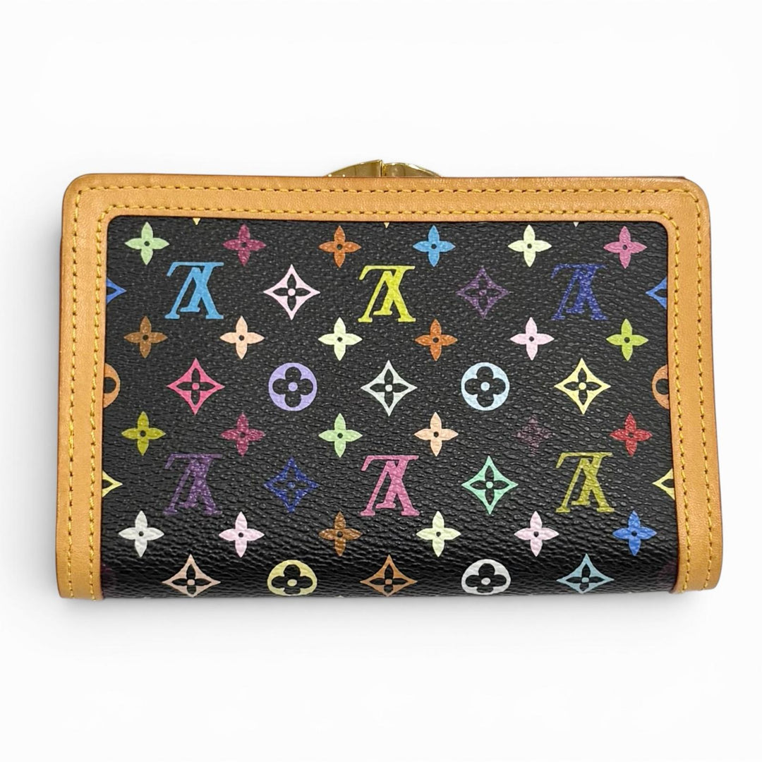 Excellent LOUIS VUITTON Bifold Wallet Noir leather Women M92988
