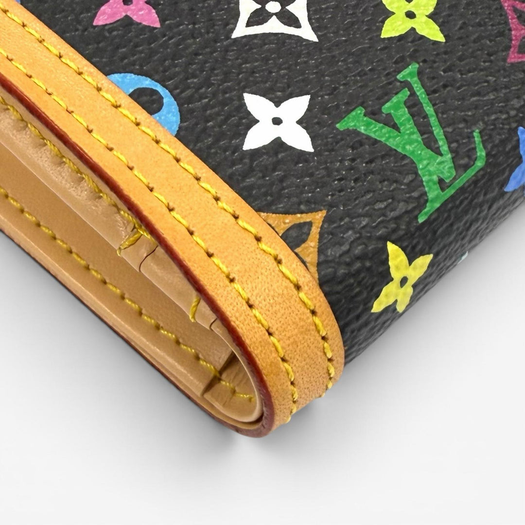 Excellent LOUIS VUITTON Bifold Wallet Noir leather Women M92988
