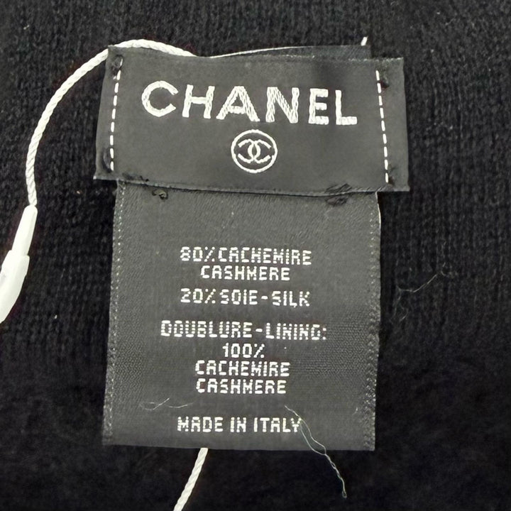 Pristine CHANEL Knit cap COCO Mark Chapka Hat Trapper Hat Flight Hat cashmere