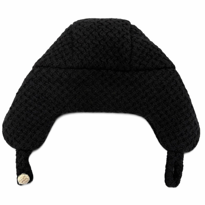 Pristine CHANEL Knit cap COCO Mark Chapka Hat Trapper Hat Flight Hat cashmere