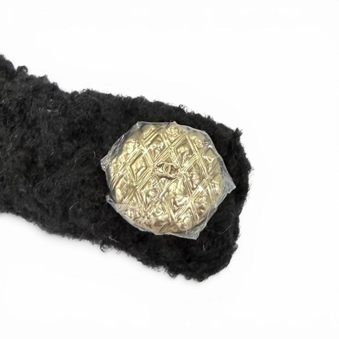 Pristine CHANEL Knit cap COCO Mark Chapka Hat Trapper Hat Flight Hat cashmere