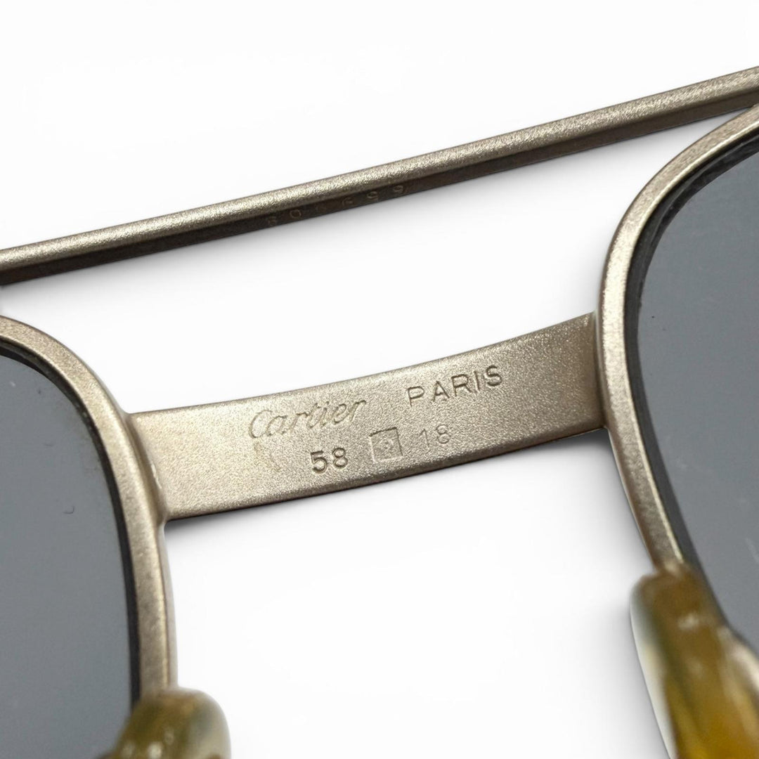 Great Cartier sunglasses Santos Matt Silver mens