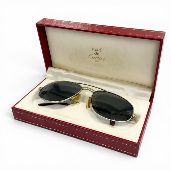 Great Cartier sunglasses Santos Matt Silver mens