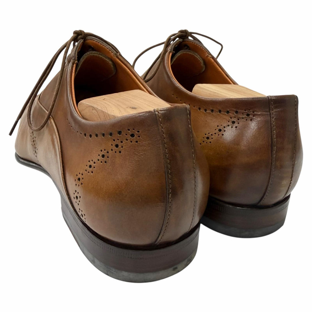 Discounted Great Santoni Dress shoes Medallion punching design Brown leather mens 5