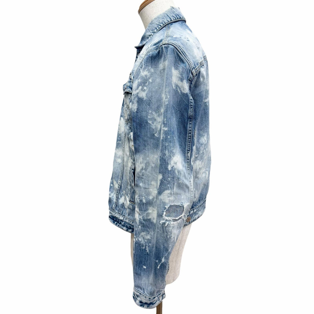 Discounted Very Good DSQUARED2 Denim Jacket Dan Jean Jacket Bleached and damaged hair