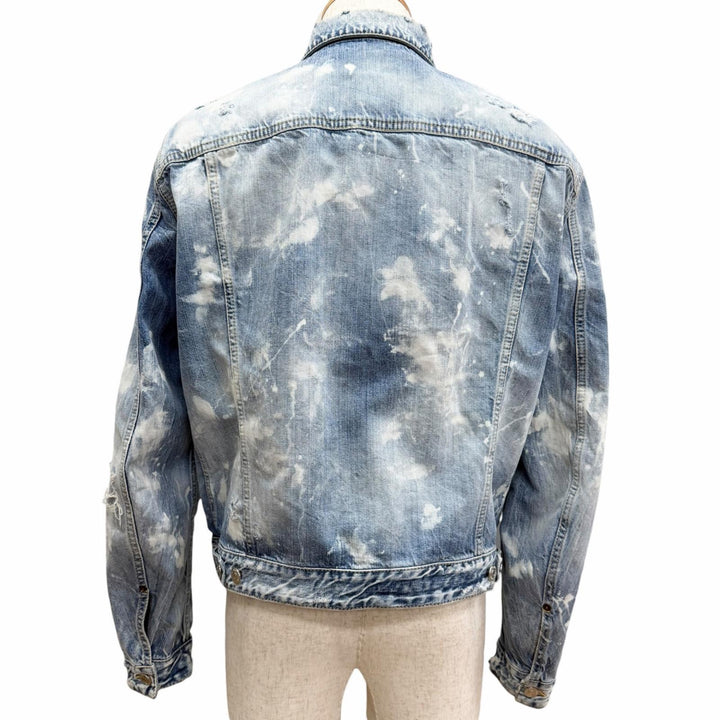 Discounted Very Good DSQUARED2 Denim Jacket Dan Jean Jacket Bleached and damaged hair