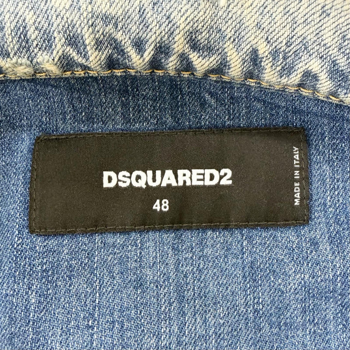 Discounted Very Good DSQUARED2 Denim Jacket Dan Jean Jacket Bleached and damaged hair