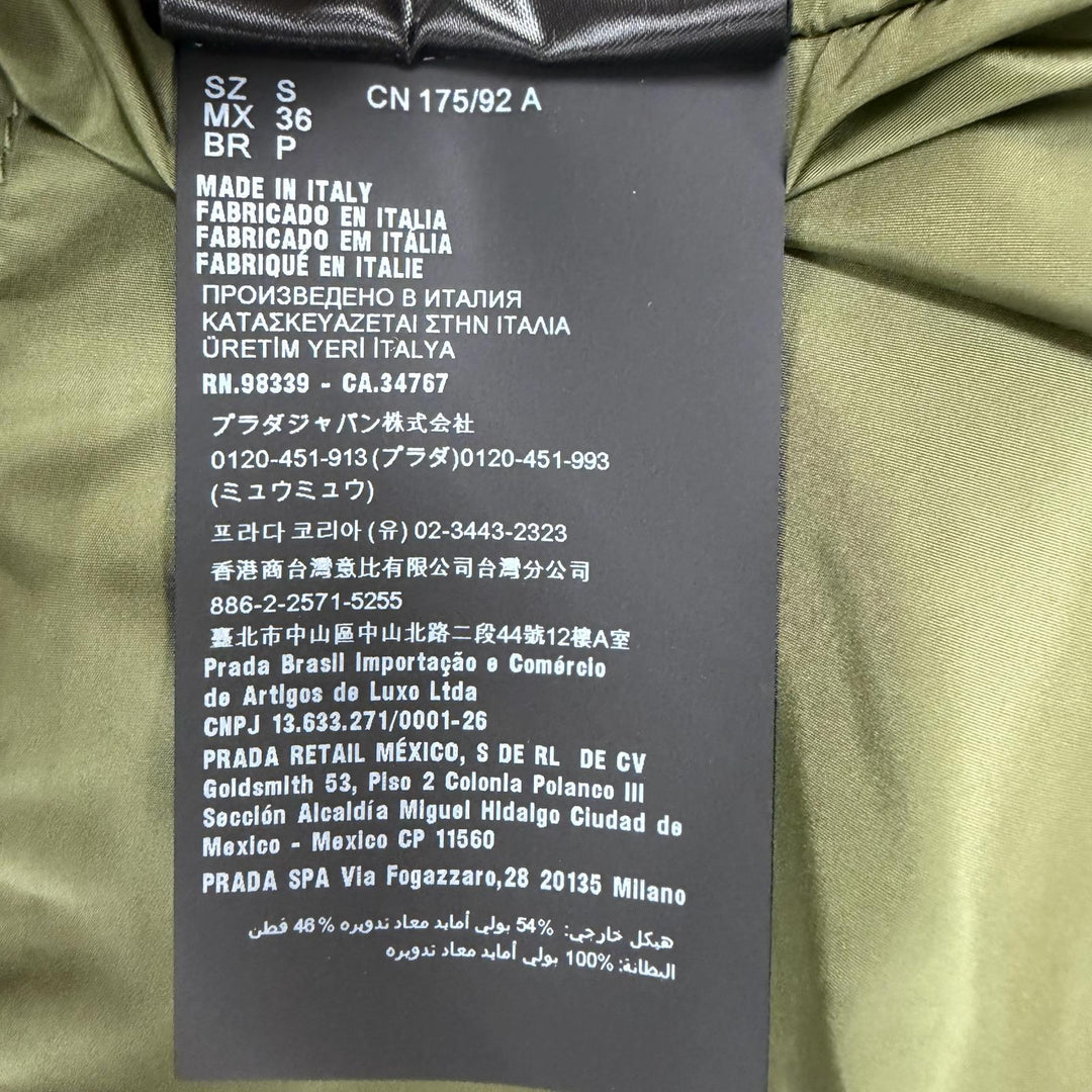 Excellent PRADA Mod coat khaki Nylon mens S SGC568