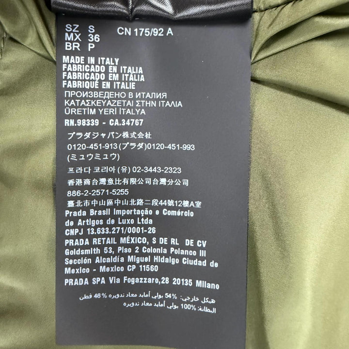Excellent PRADA Mod coat khaki Nylon mens S SGC568