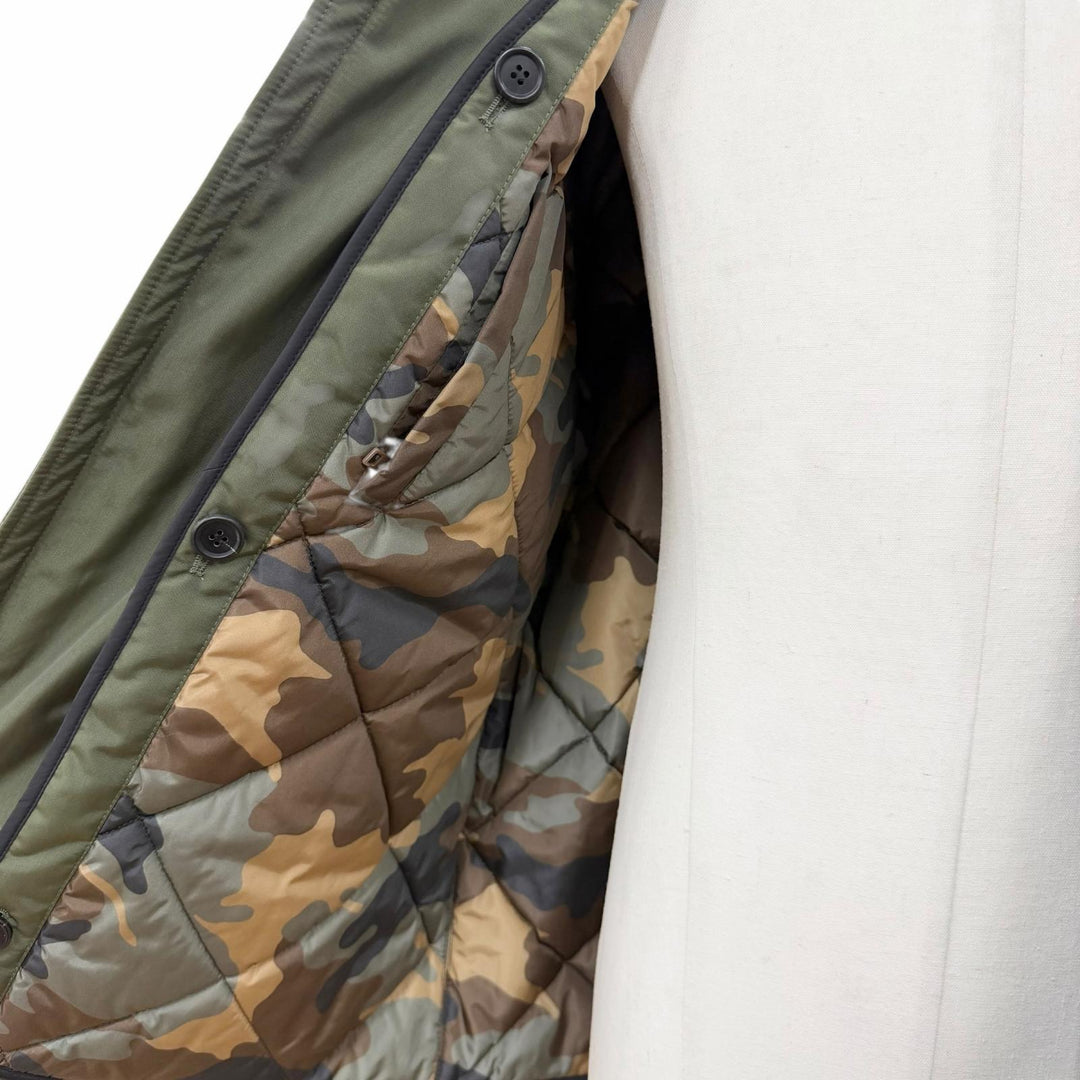 Excellent PRADA Mod coat khaki Nylon mens S SGC568