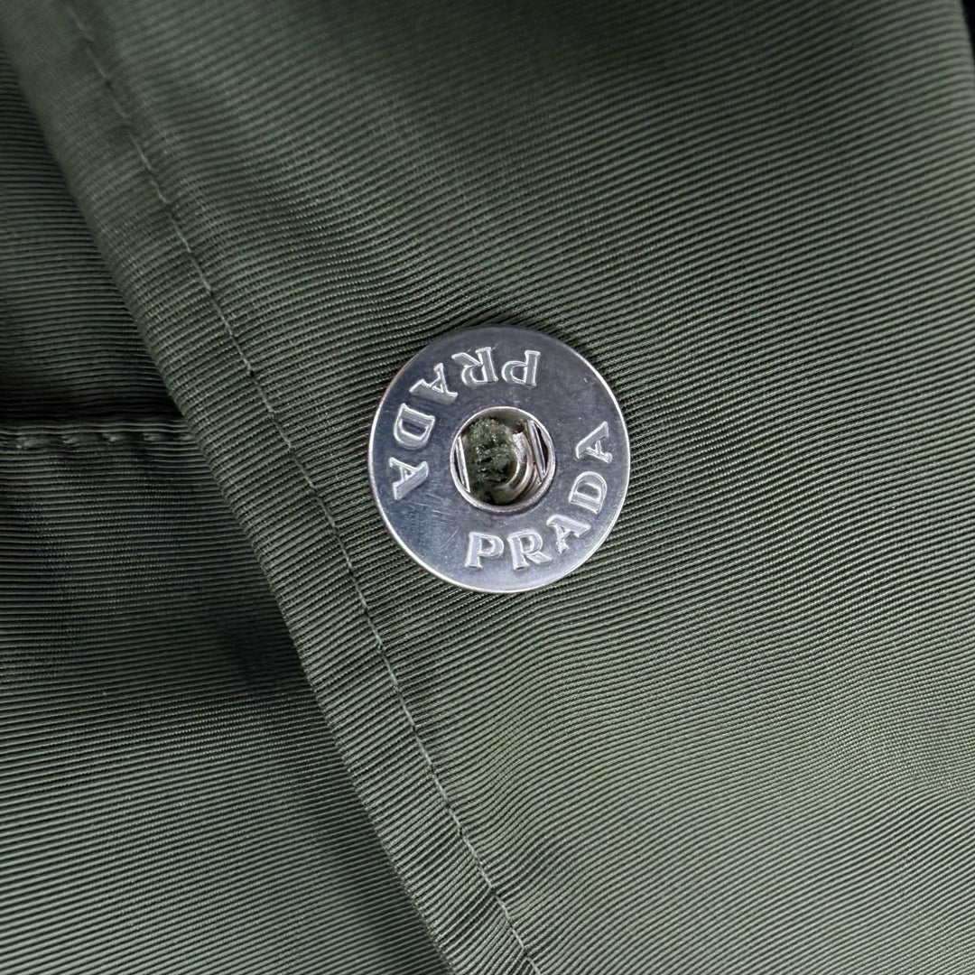 Excellent PRADA Mod coat khaki Nylon mens S SGC568