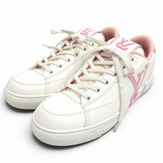 Great LOUIS VUITTON Low cut sneakers Charlie line LV logo lace-up leather 37