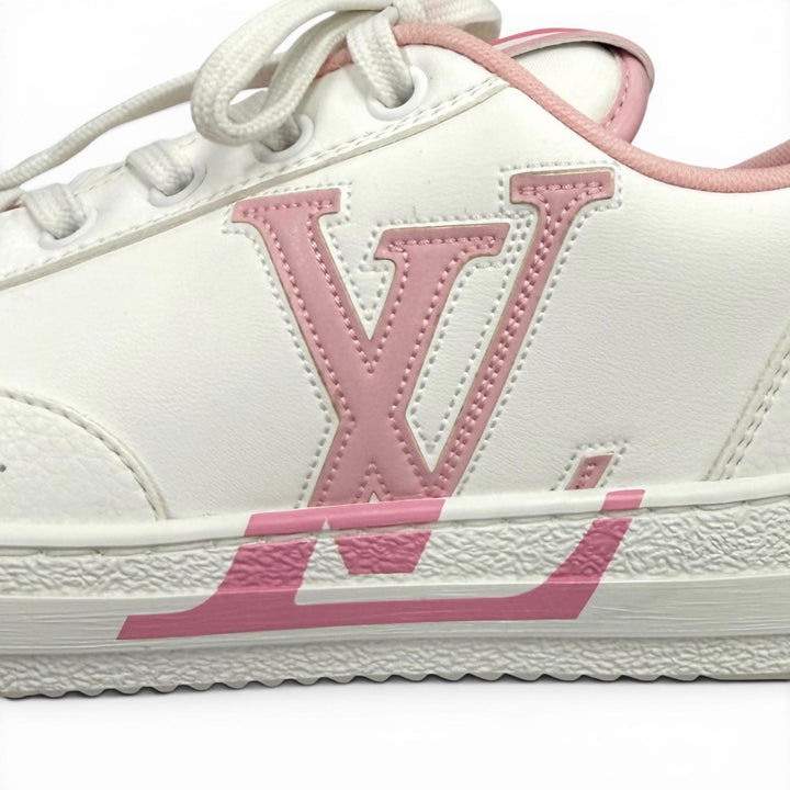 Great LOUIS VUITTON Low cut sneakers Charlie line LV logo lace-up leather 37