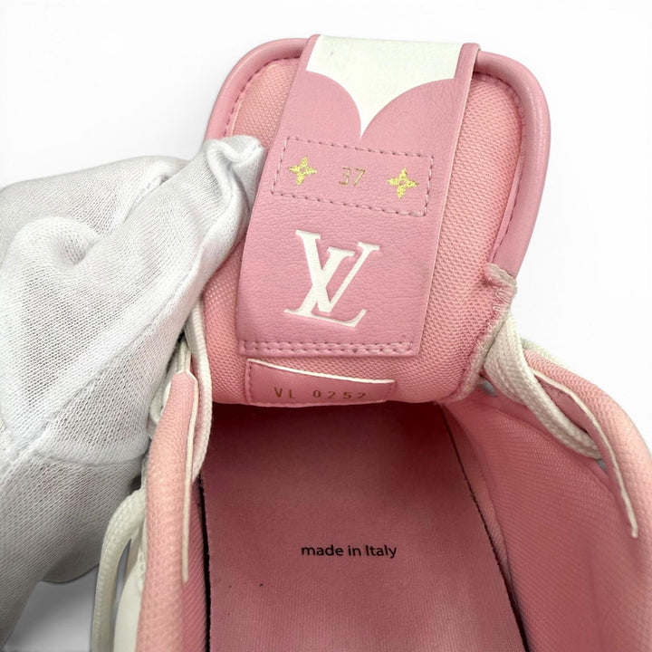 Great LOUIS VUITTON Low cut sneakers Charlie line LV logo lace-up leather 37
