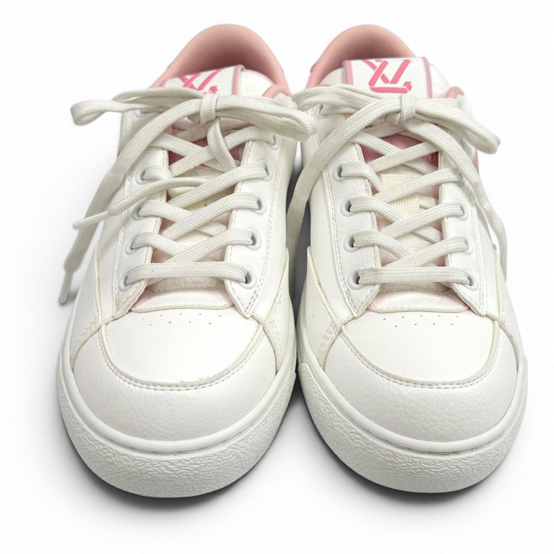 Great LOUIS VUITTON Low cut sneakers Charlie line LV logo lace-up leather 37