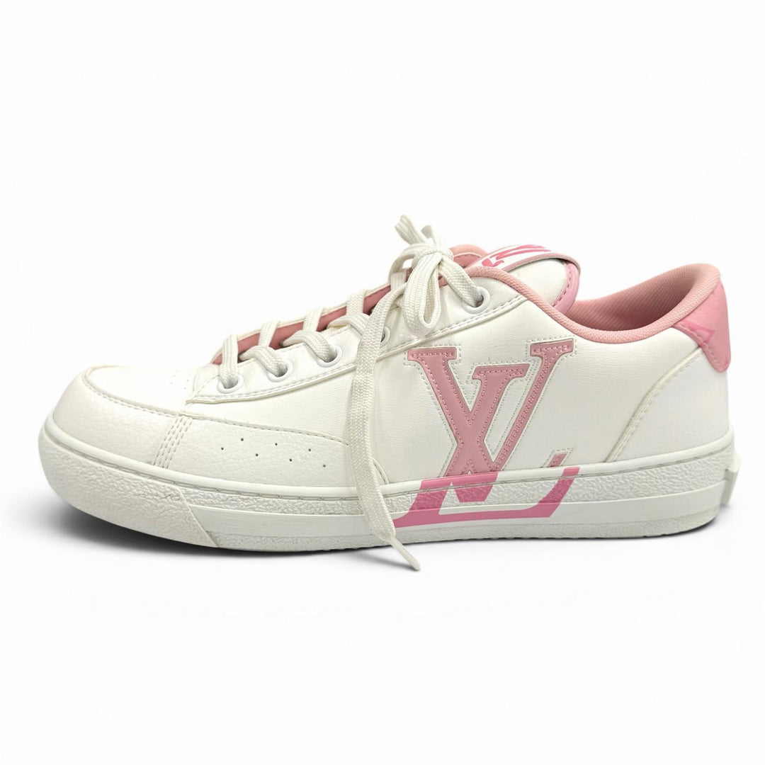 Great LOUIS VUITTON Low cut sneakers Charlie line LV logo lace-up leather 37