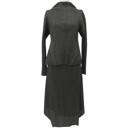 Excellent PLEATS PLEASE two-piece set olive polyester 3 PP51-JK142 PP51-JG146