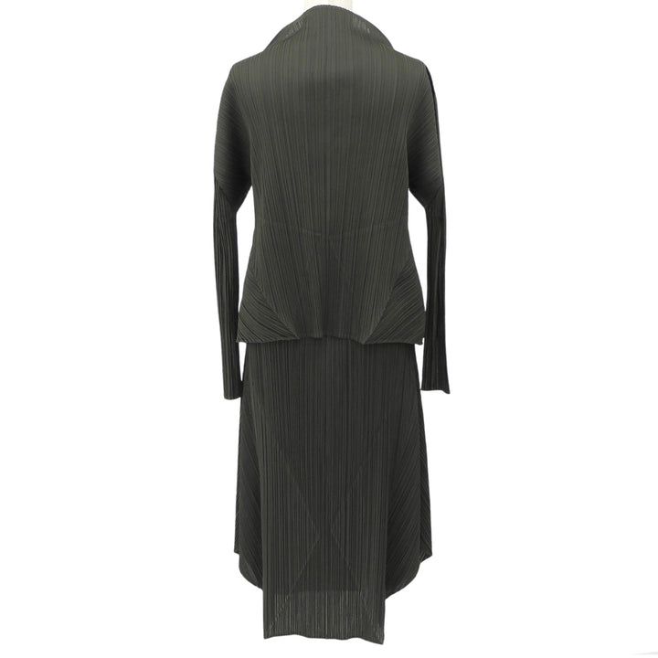 Excellent PLEATS PLEASE two-piece set olive polyester 3 PP51-JK142 PP51-JG146