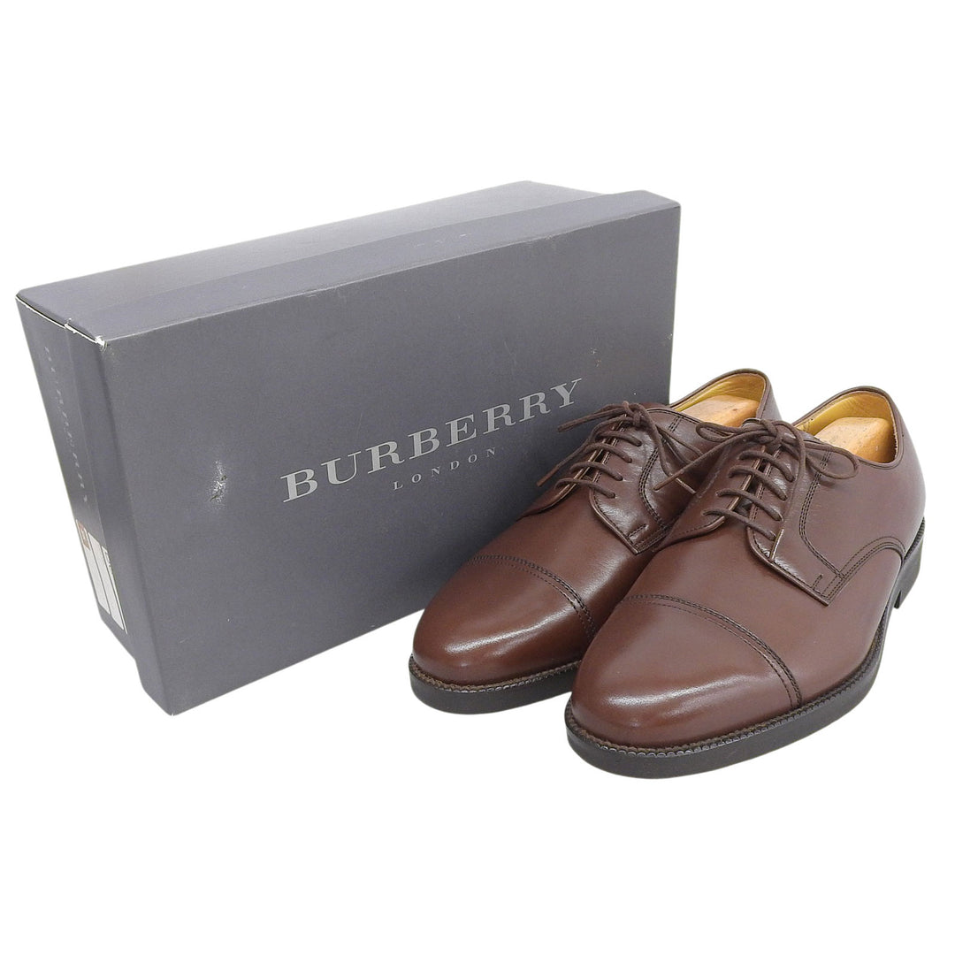 Pristine BURBERRY LONDON Leather shoes Dark brown leather mens 25cm