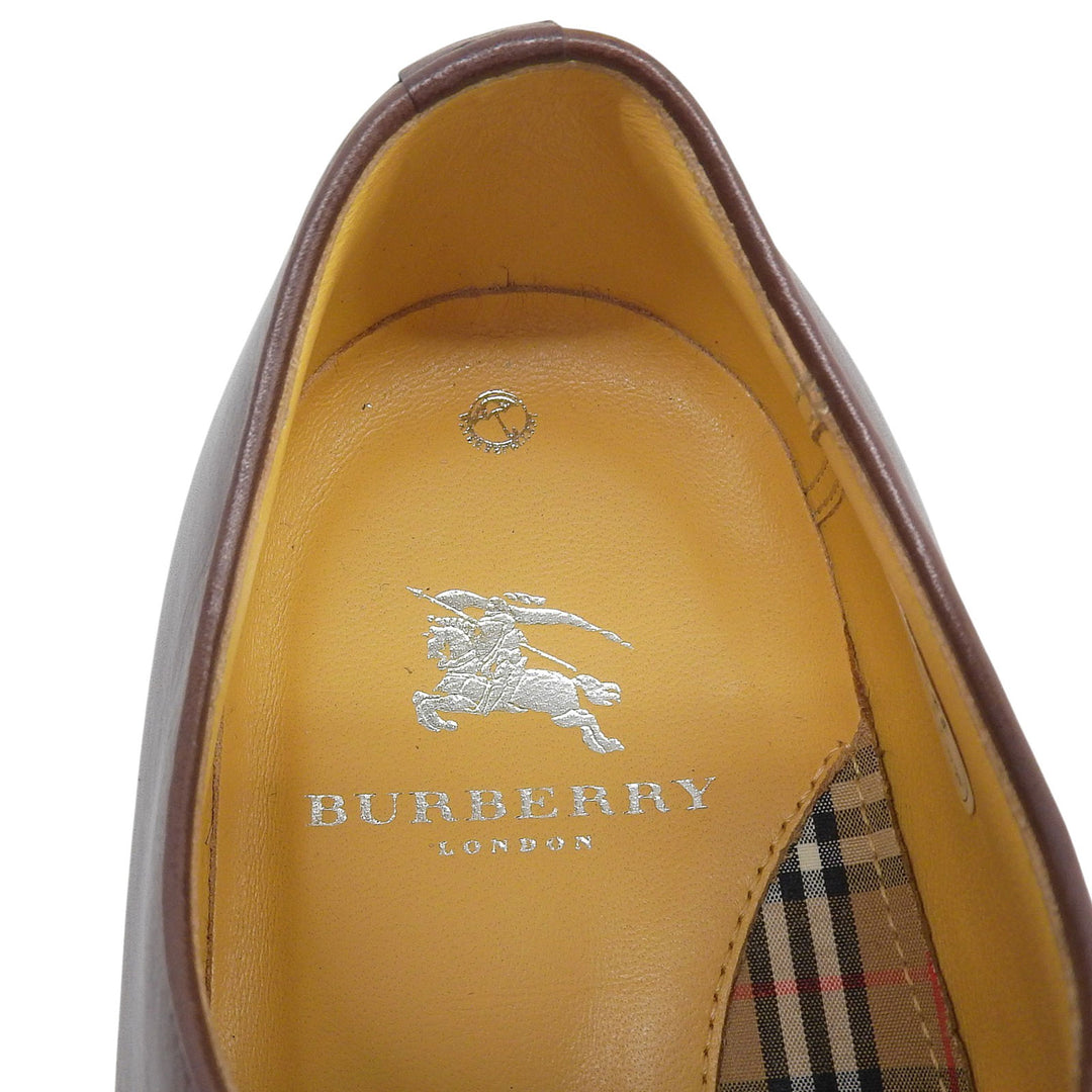 Pristine BURBERRY LONDON Leather shoes Dark brown leather mens 25cm
