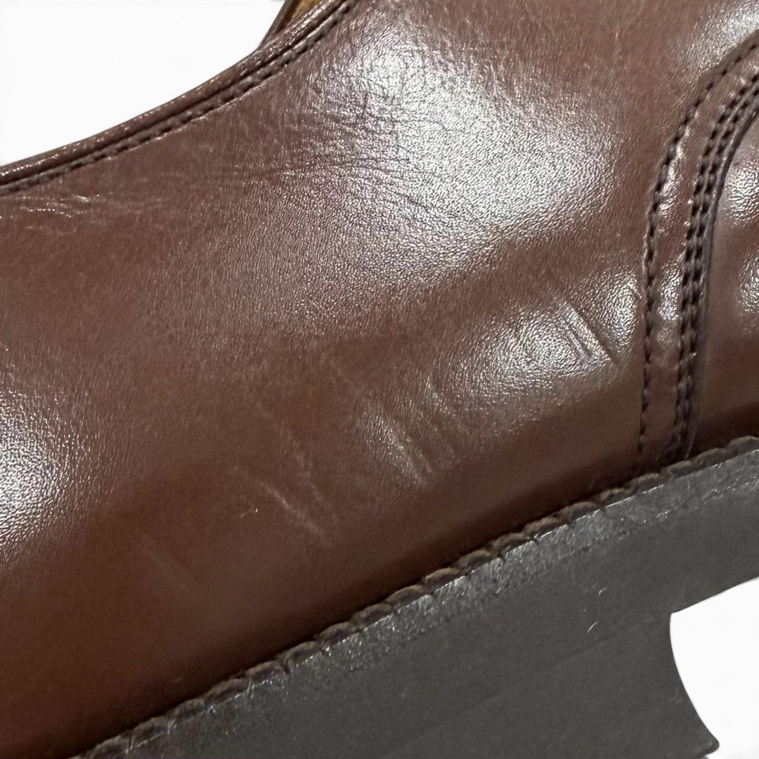 Pristine BURBERRY LONDON Leather shoes Dark brown leather mens 25cm