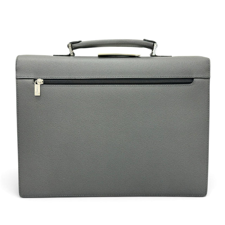 Discounted Pristine LE TANNEUR Briefcase Business bag gray Cowhide mens TCE4140 S2