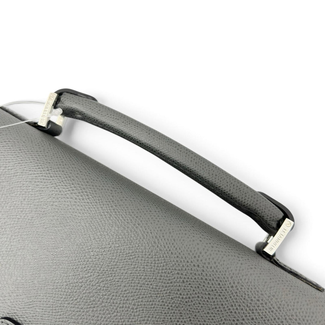 Discounted Pristine LE TANNEUR Briefcase Business bag gray Cowhide mens TCE4140 S2