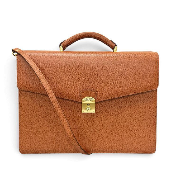 Discounted Pristine LE TANNEUR Briefcase 2WAY business bag Brown Cowhide mens TCE4200 M1