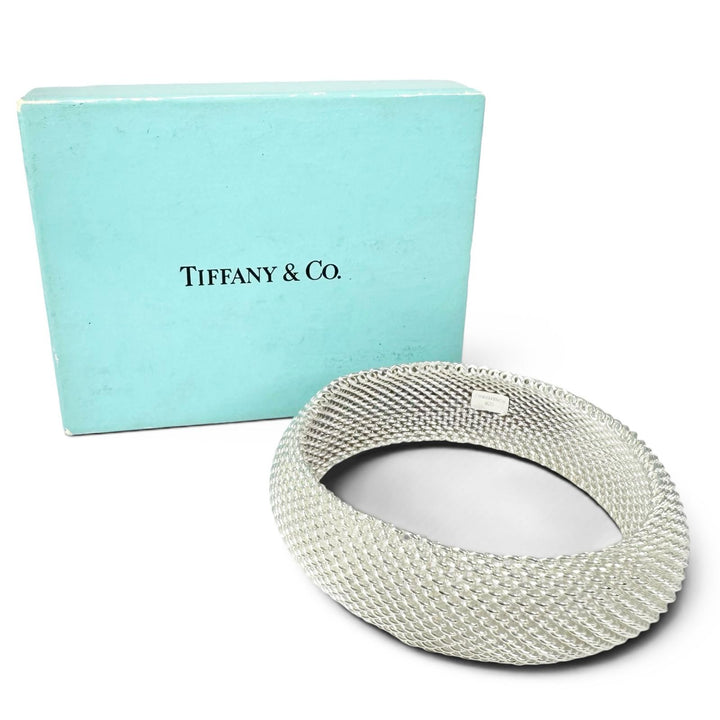 Excellent TIFFANY&Co. Bangle Somerset mesh Silver 925 Women