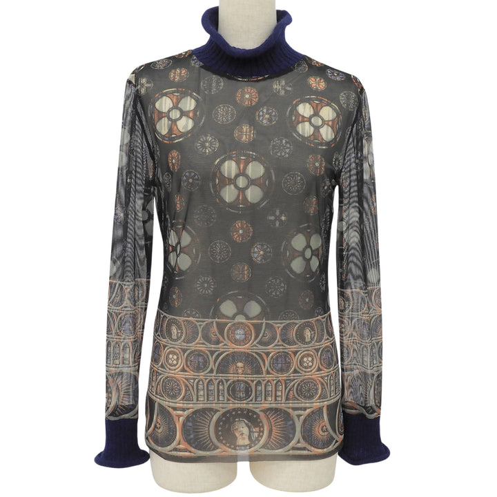 Excellent JEAN-PAUL GAULTIER T-shirt Classic Power Net High Neck Women 40