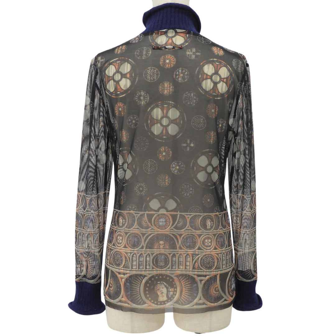 Excellent JEAN-PAUL GAULTIER T-shirt Classic Power Net High Neck Women 40