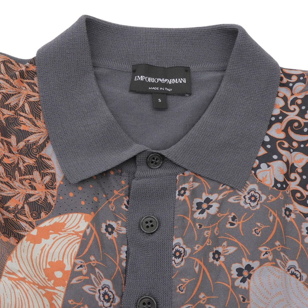 Pristine EMPORIO ARMANI Short sleeve polo shirt Japanese pattern cotton mens S