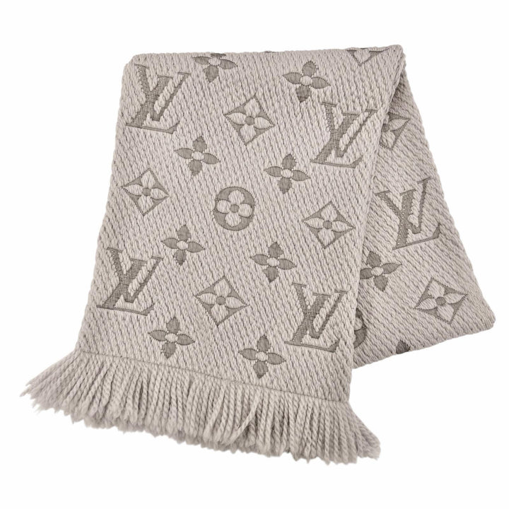 Great LOUIS VUITTON Scarf Escalp Logo Mania With fringe Gurege wool Women 413287
