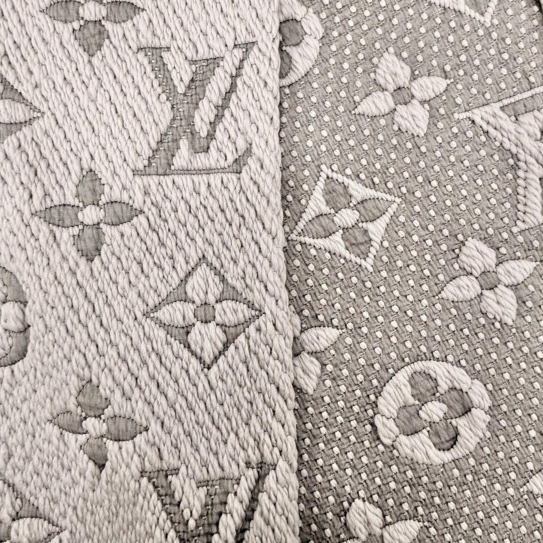 Great LOUIS VUITTON Scarf Escalp Logo Mania With fringe Gurege wool Women 413287