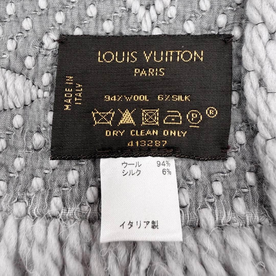 Great LOUIS VUITTON Scarf Escalp Logo Mania With fringe Gurege wool Women 413287