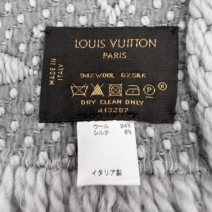 Great LOUIS VUITTON Scarf Escalp Logo Mania With fringe Gurege wool Women 413287