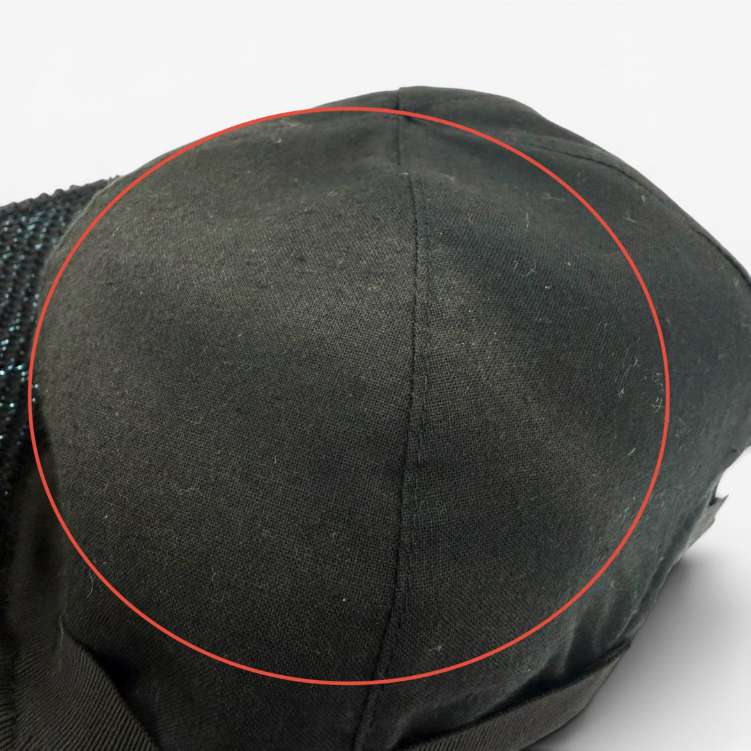 Very Good CHANEL cap COCO Mark Glitter Mesh black cotton Women 17S