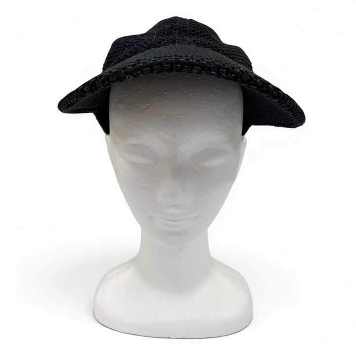 Very Good CHANEL cap COCO Mark Glitter Mesh black cotton Women 17S