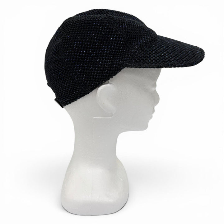 Very Good CHANEL cap COCO Mark Glitter Mesh black cotton Women 17S