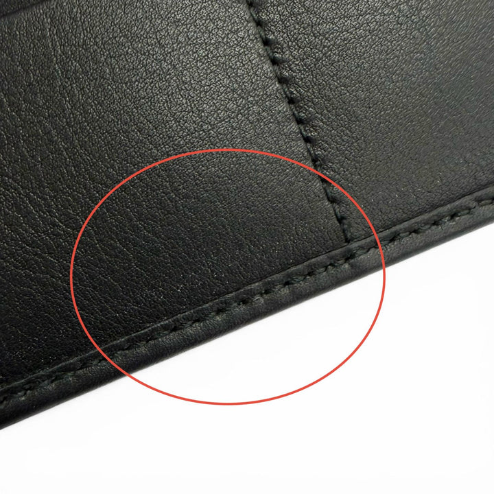 Excellent GUCCI Purse GG Emblem Continental Wallet black GG canvas mens 821802