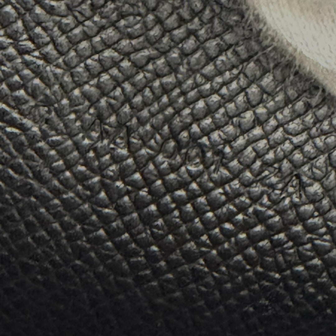 Very Good HERMES Clutch bag Calvi GM black Epsom Leather mens