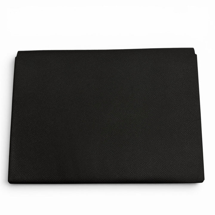 Very Good HERMES Clutch bag Calvi GM black Epsom Leather mens