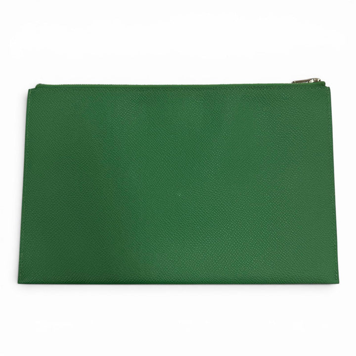 Very Good HERMES Clutch bag Calvi GM black Epsom Leather mens