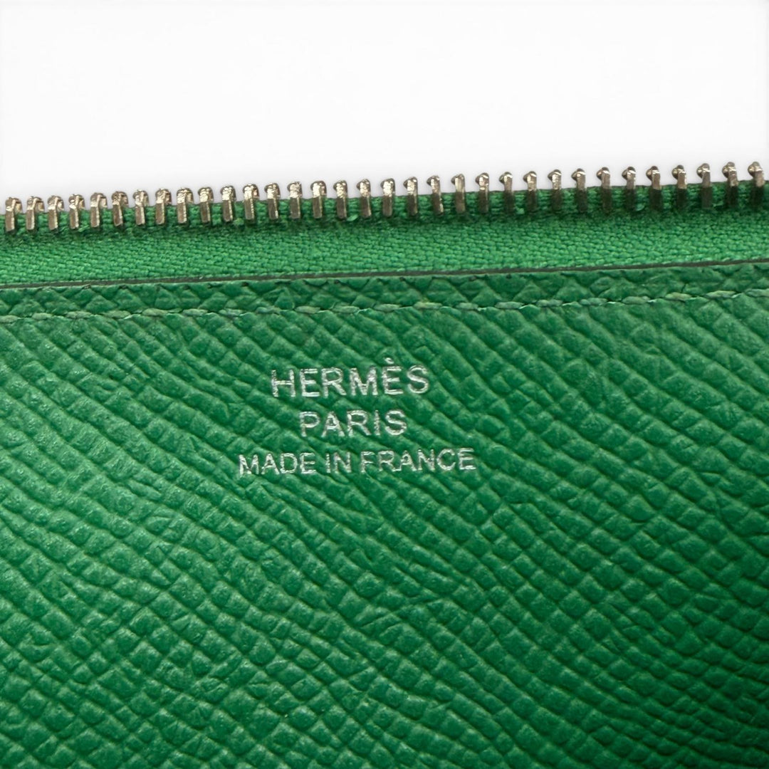 Very Good HERMES Clutch bag Calvi GM black Epsom Leather mens